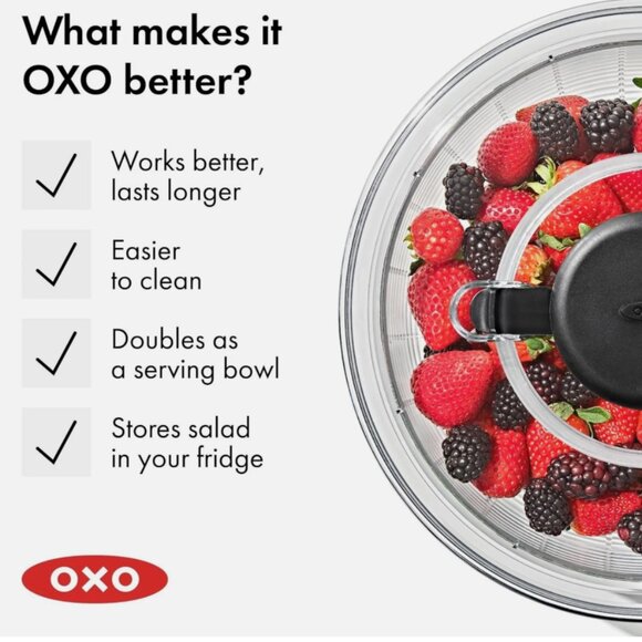 Salad Spinner, 6.22 Qt Lettuce & Vegetable Washer ( XOXO, BRAND NEW) - Picture 5 of 9